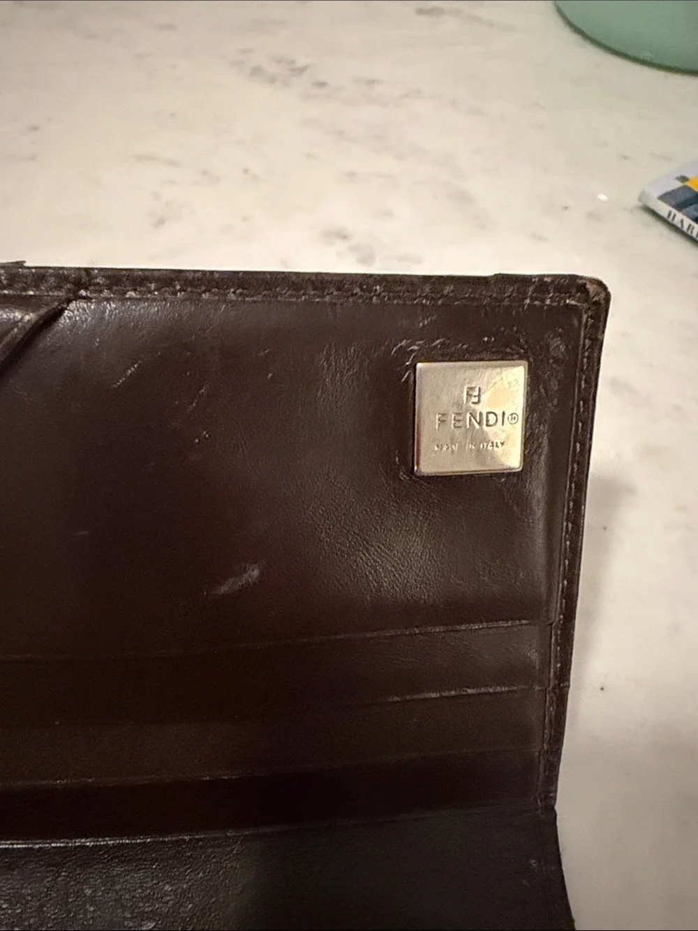 Fendi Brown and Black Monogram Chain Clutch - Picture 3 of 7